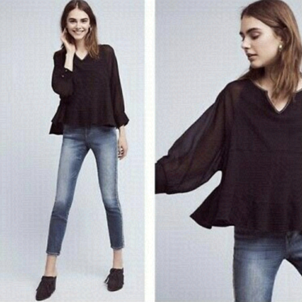 Anthropologie akemi + kin black blouse top xs